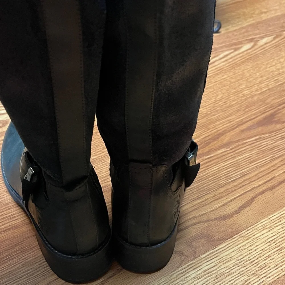 Timberland Black Leather Heeled Boots Size 8 - Picture 11 of 13